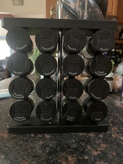 16 Glass Jar Spice Rack