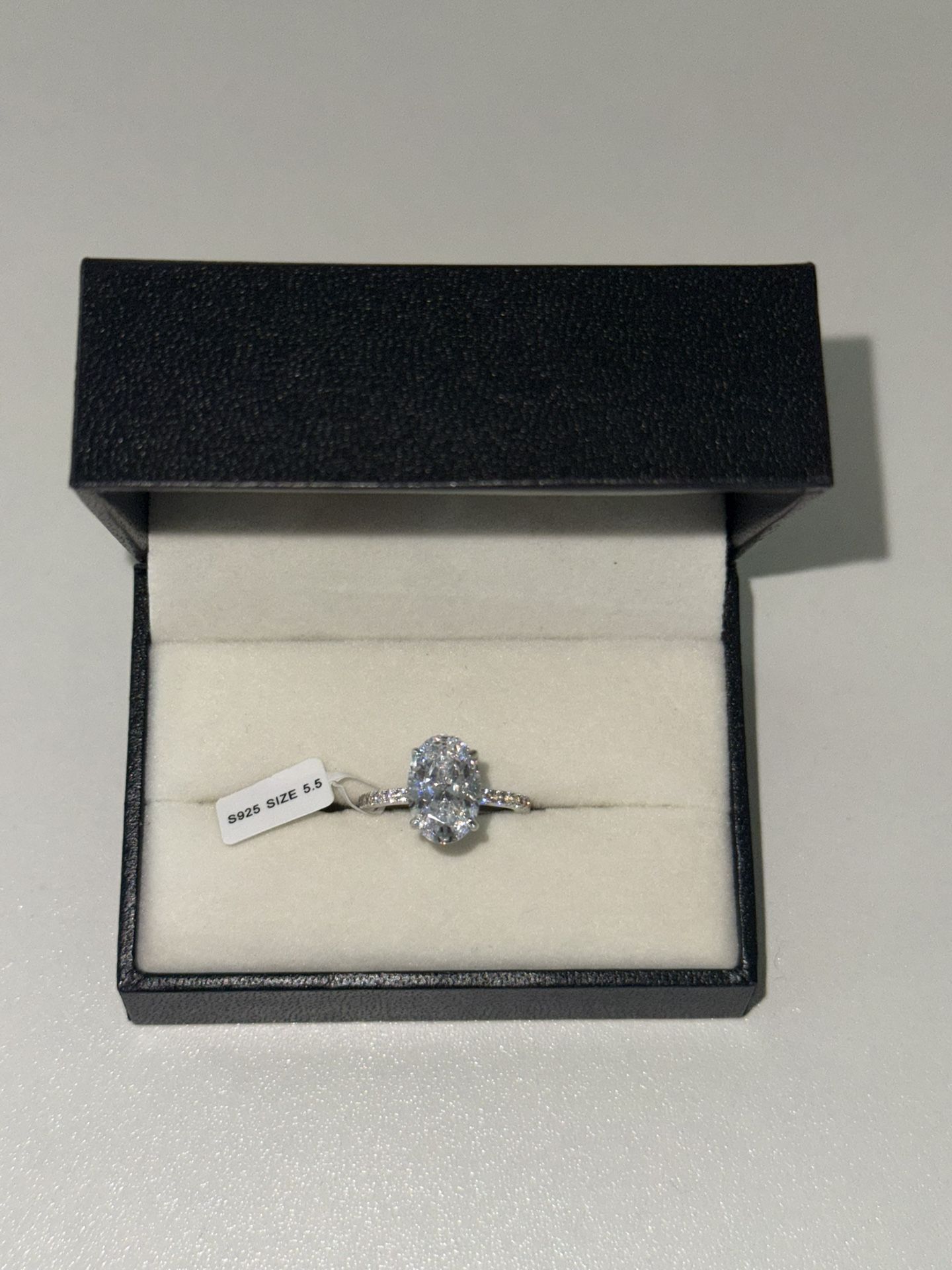 4.0Ct Oval Cut Engagement Ring Sterling Silver