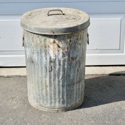 Vintage Trash Can Galvanized 