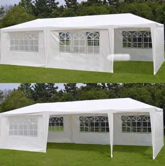 10'x30' Wedding Party Tent Outdoor Canopy Tent with 8 Side Walls White