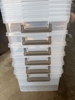 Clear Plastic Storage Bins with Lids – Set of 6