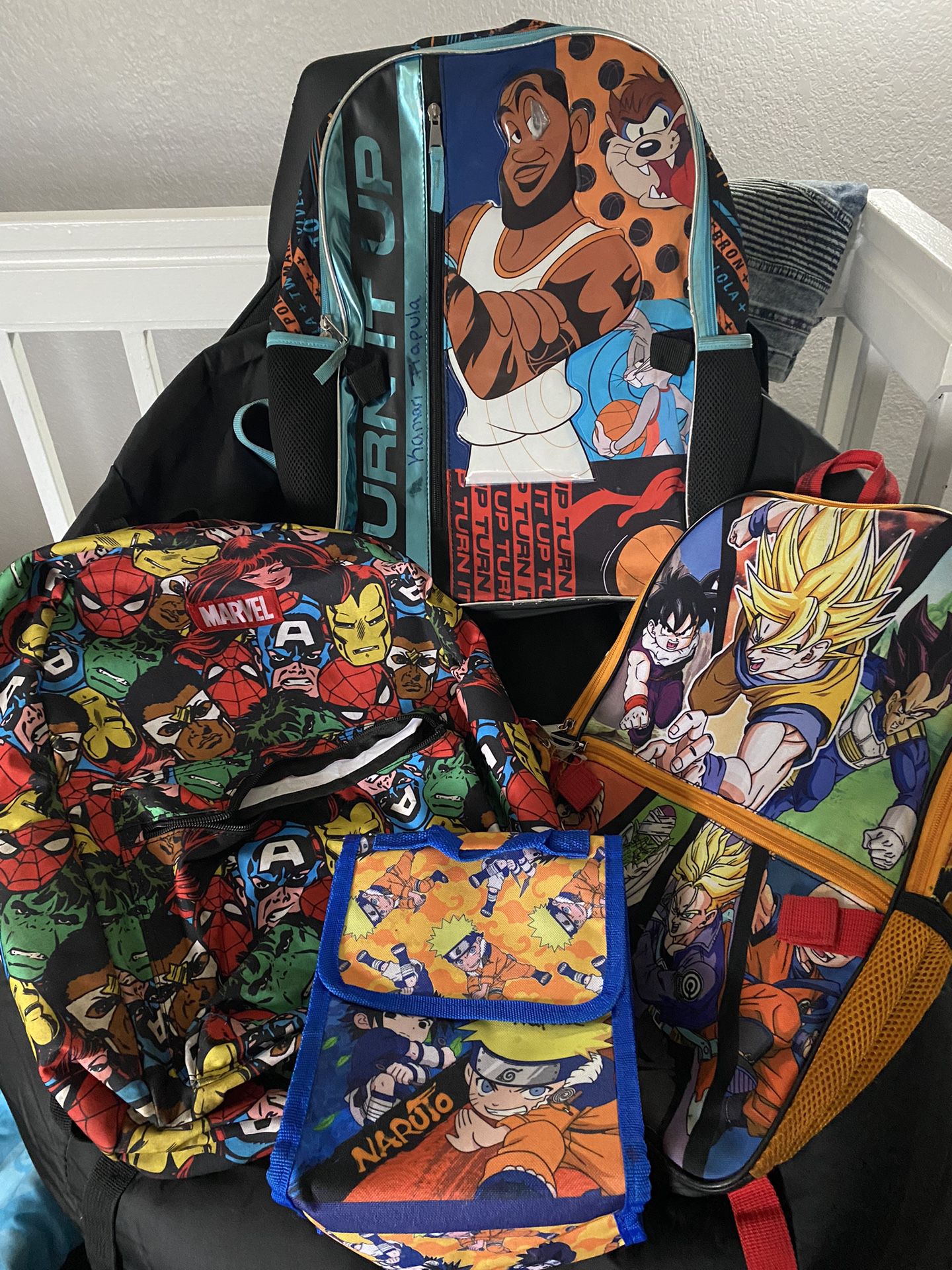 Used Book Bags And 1 Lunch Bag
