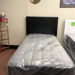 New Twin Size Bed Frame With New Mattress And Boxspring Included