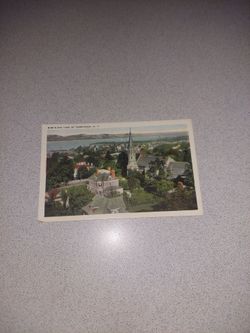 EXTREMELY RARE VINTAGE EARLY 1900'S BIRD'S-EYE VIEW OF TARRYTOWN. N.Y. UNUSED POSTCARD