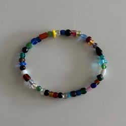 Multicolored Beaded Stretch Bracelet Bangle Meticulously Handmade Premie Support