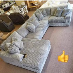 Ashley 5 Pcs Plush Sectional Sofa Couch Finance and Delivery Available 