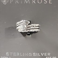 Sterling Silver Primrose Feather Band Size 7 New 