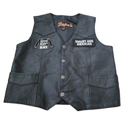 Kids Leather Biker Vest