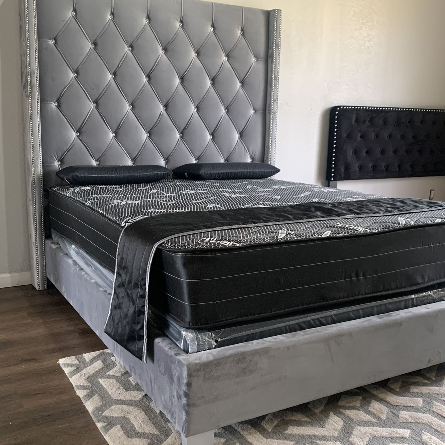 King & Queen Sizes Available / Complete Bed Frame With New Mattress And Box Spring 