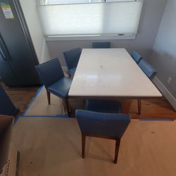 Marble Dining Table w/6 Chairs HIGH END Estate Sale NP1