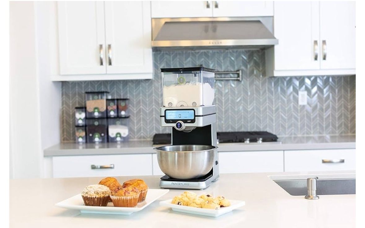 PantryChic Smart Storage System - Starter Kit - Automatically Measures & Dispenses from Storage Containers with Digital Scale Accuracy - Kitchen & Pan