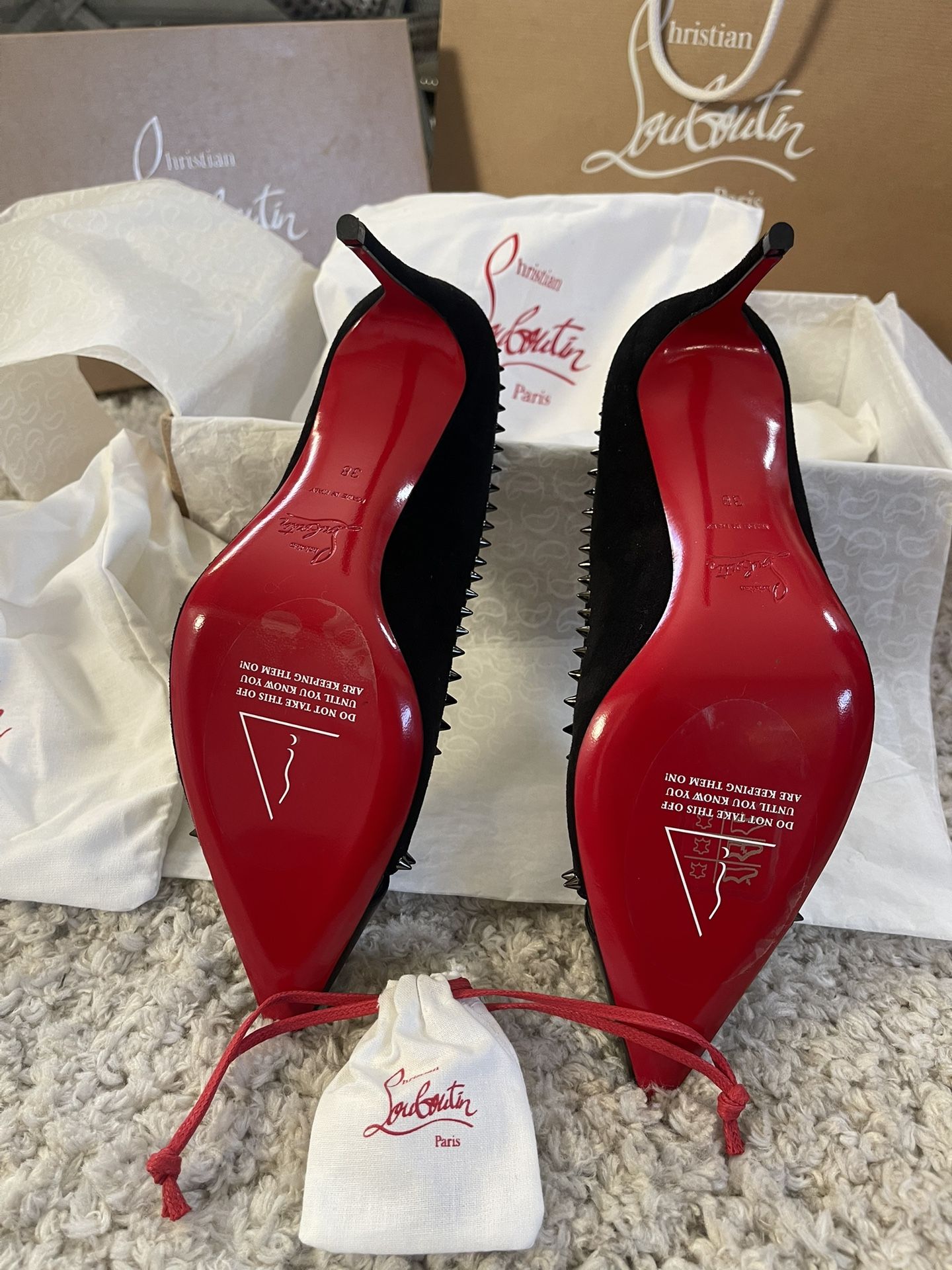 Christian Louboutin black red bottom stilettos