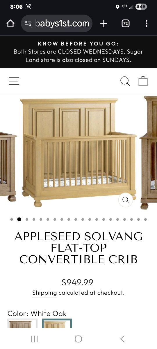Brand NEW IN Box Solvang Crib