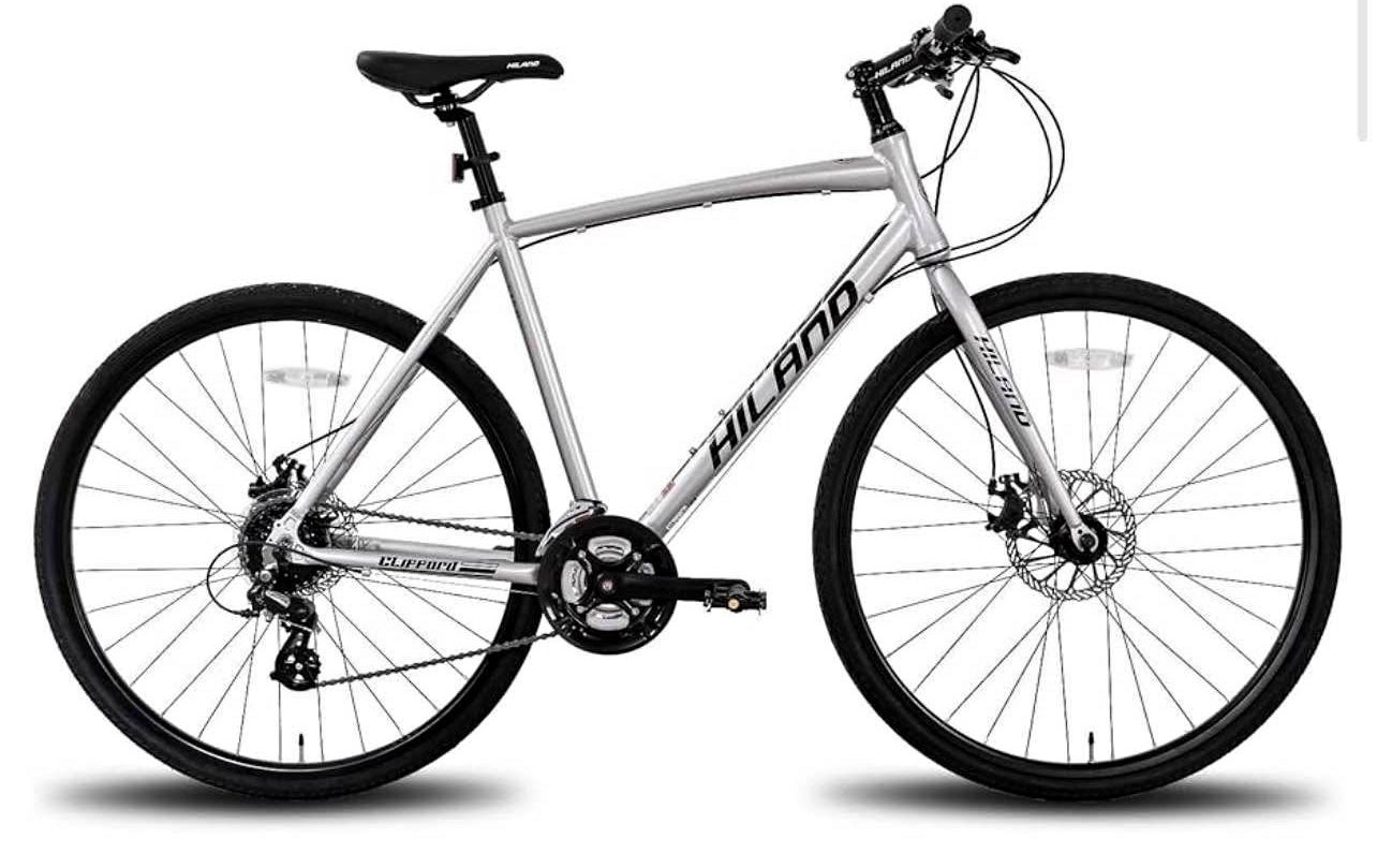 28 inch 700C Road Hybrid Bike, 7 speeds Bikes Urban City Commuter Bicycle with Disc Brake for Men Wo