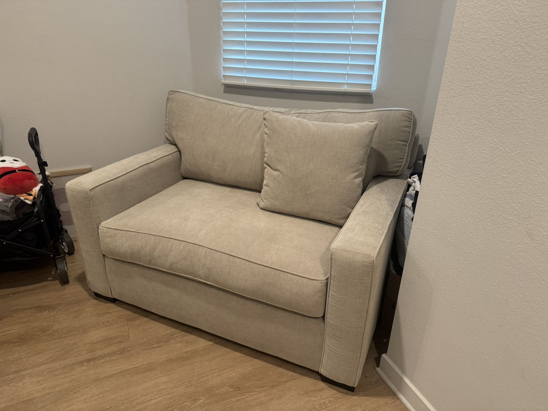 Beige Sofa With Pullout Bed