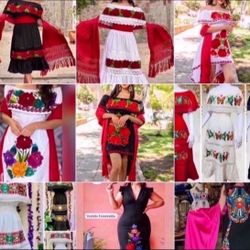 Vestidos Bordados Méxicanos - Beautiful Mexican Dresses  - Precios Varian - Prices Vary