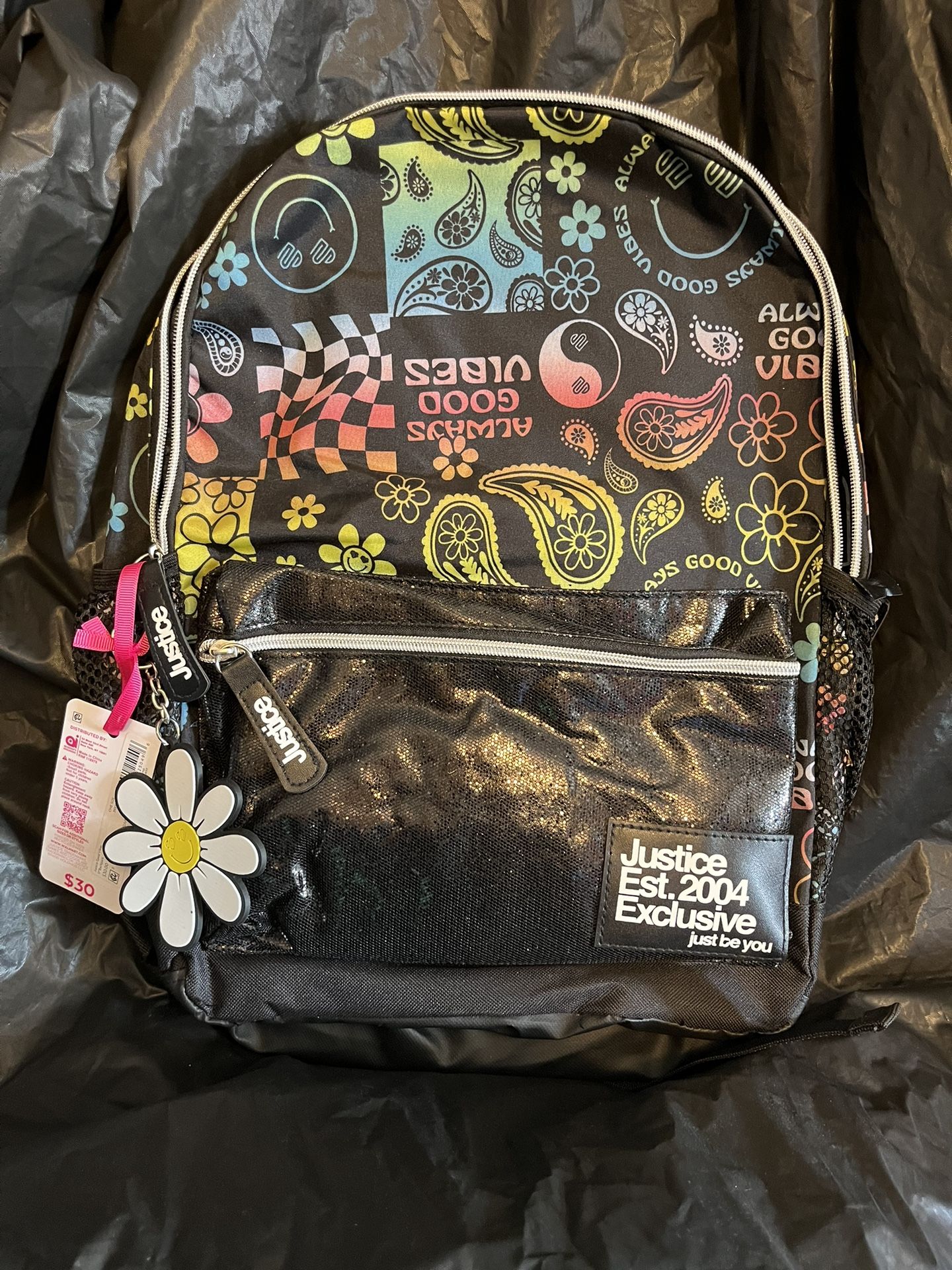 Justice Laptop Backpack Good Vibes