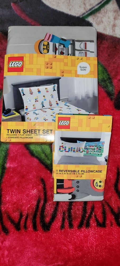 Lego Twin Sheet Set And Extra Pillow Case