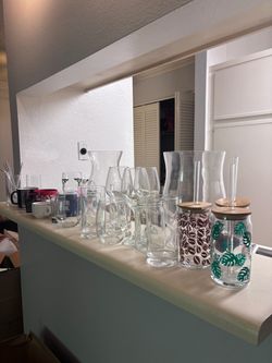 Assorted glasses and drink ware