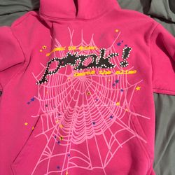 Small Pink Sp5der hoodie 