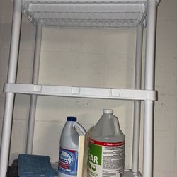 Gracious Living 3 Shelf Knect-A-Shelf Solid Light Duty Storage Unit 12 x 24 x 33" Organizer for Home, Garage, Basement & Laundry, White
