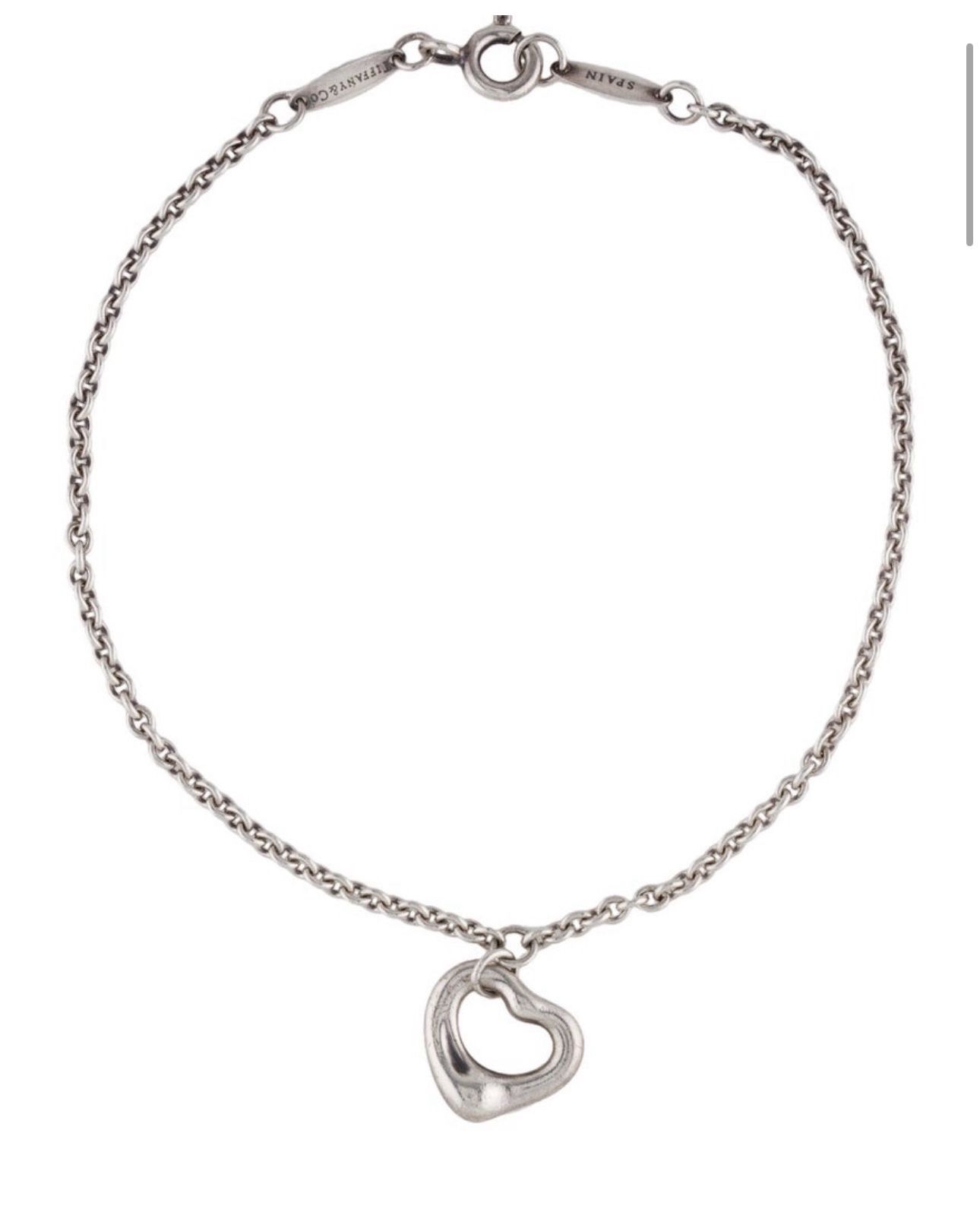 Tiffany & Co.  Elsa Peretti  Open Heart  Charm Bracelet