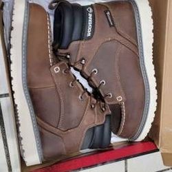 NEW Size 8 Wide Or 12 Wide Or 13 WOLVERINE Men Trade Wedge Waterproof Soft Toe Work Boots 6" Construction Boot