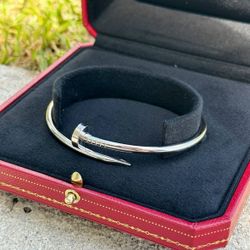 2019 18k white gold Cartier JUSTE UN CLOU NAIL BANGLE BRACELET, CLASSIC MODEL SIZE 19