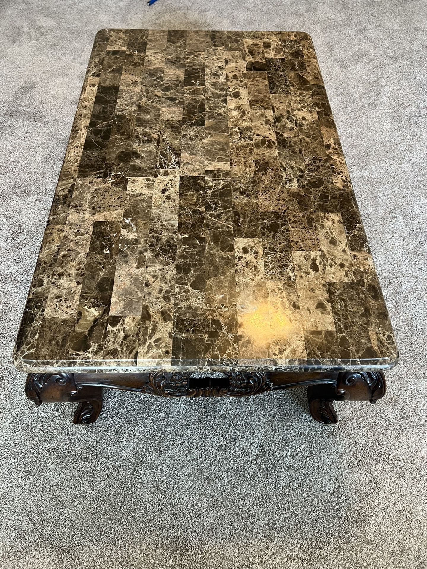 Heavy Marble Top Coffee Table