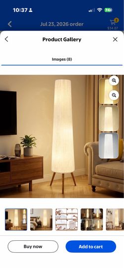 NATYSWAN 60 Inch Oatmeal Wood Floor Lamp Adjustable Color Temperature Light with Three Included Bulbs for Living Room Bedroom Office