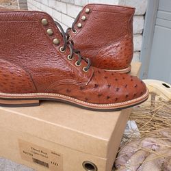 100% Real Ostrich Skin Boots