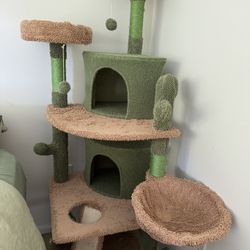 Cat Tree - Green, Cactus Inspired 