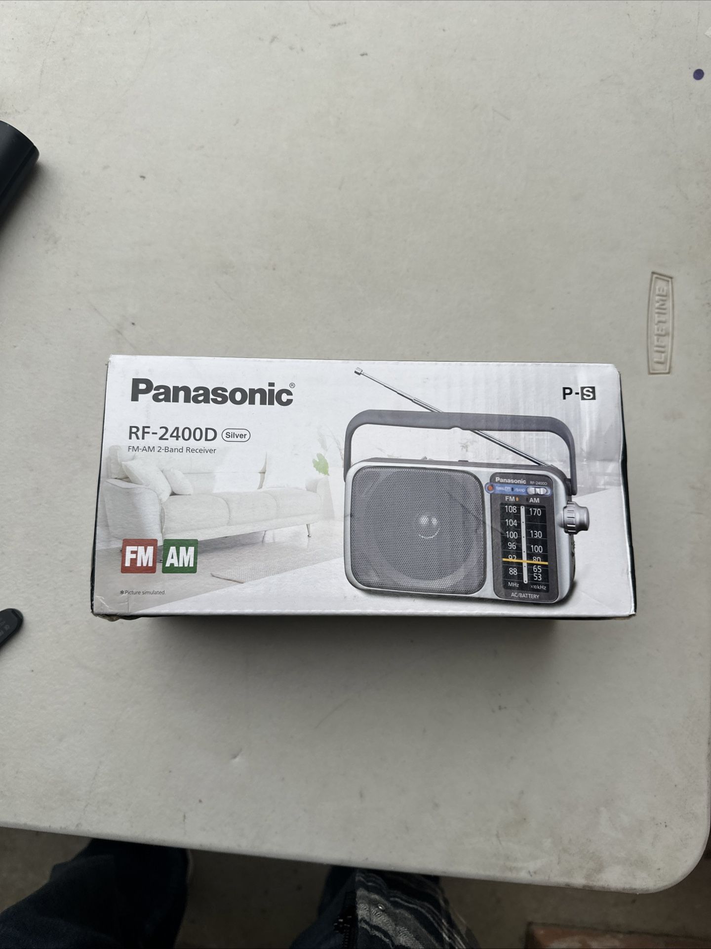Panasonic RF-2400D Portable AM/FM Radio - Battery & AC Powered, Silver