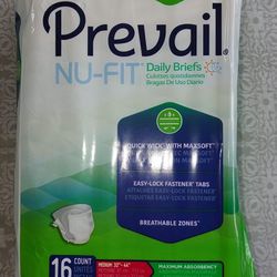 $3 Prevail Diapers, M, Available 7 Packs 