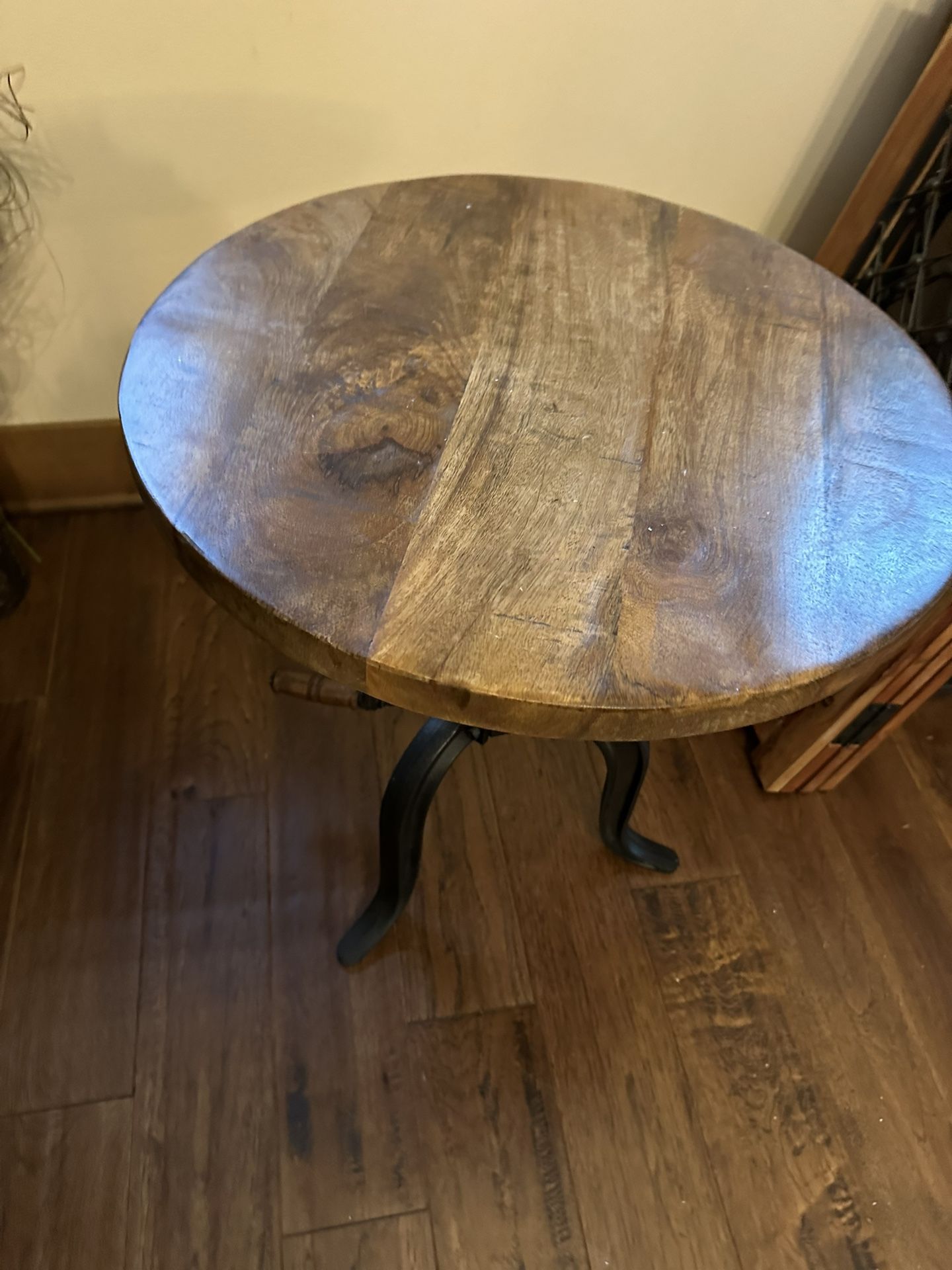 Rustic Adjustable Side Table