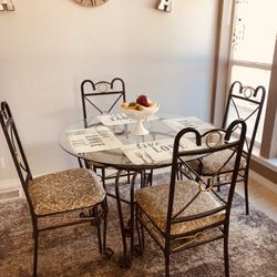 Dinette Set And Bar Stools In New Condition 