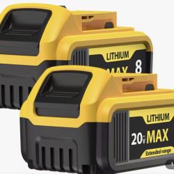 20V 8.0Ah Lithium Battery Replacement | 4Pack/2Pack/1Pack for Dewalt 20V Max Battery for Dewalt Battery DCB200 DCB201 DCB206 DCB210 DCB203 Apply to 20