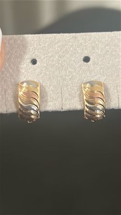 18k tricolor clip type earrings
