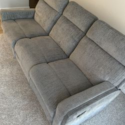Hewitt Grey 85" Reclining Sofa - Lightly Used