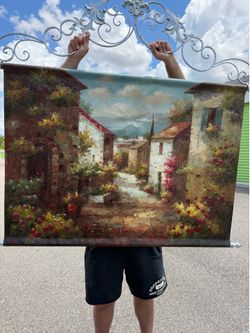 European street scene painting