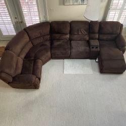 Two Recliner Sectional Couch For Sale