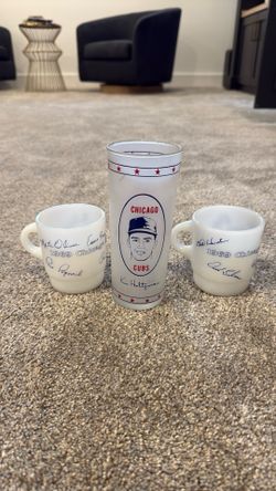 Vintage Chicago Cubs 1969 Mugs And Drinking Glass