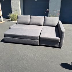 Gray Sectional Couch/Bed/Storage