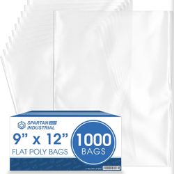 Spartan Industrial 9" X 12" Open-End Flat Poly Bags (1000 Count)
