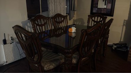 Dining Table with custom glass table top
