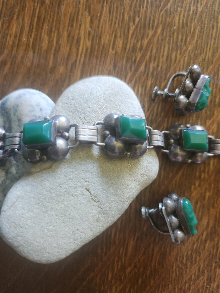 Vintage MEXICAN Set Earrings & Bracelet