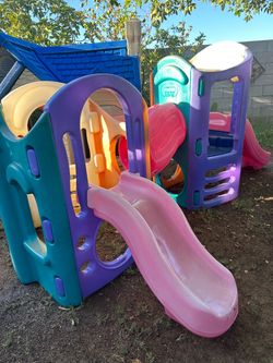 Little tikes 8 in 1  playground with two slides and a tunnel