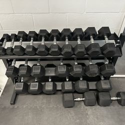 5-75lbs Dumbbells w/Rack 