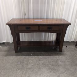 Dark Brown Wood Mission Style Console Table