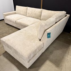 Joybird Anton Sectional with Bumper (2 piece, Crave Irish Cream)